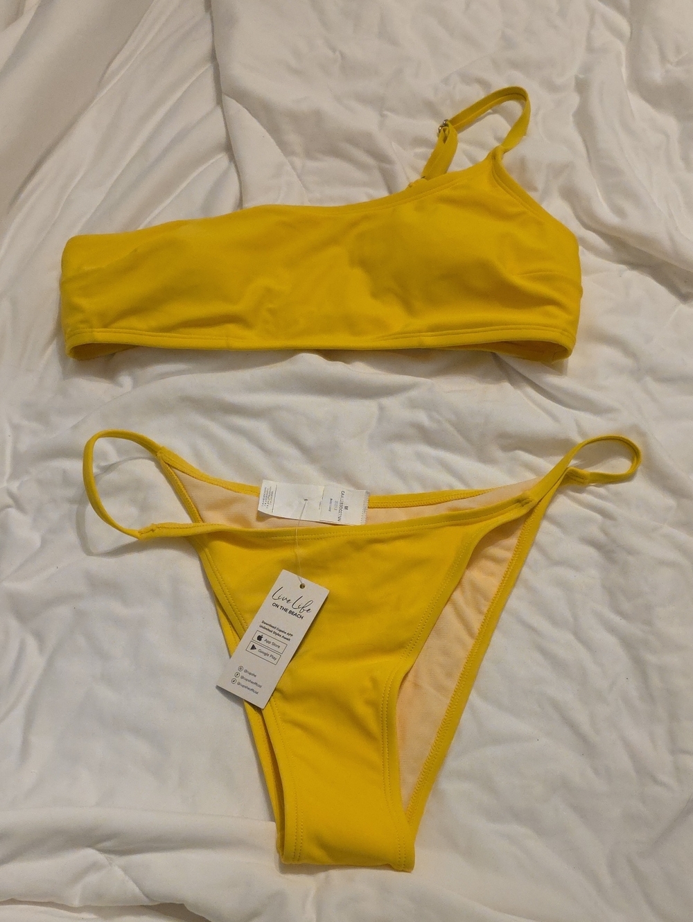 Cupshe Bright Yellow One-Shoulder Bikini